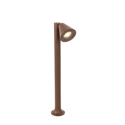 Qazqa Moderne Modern Buiten Paaltje Roestbruin 60 Cm Ip44 Verstelbaar - Ciara Aluminium /Verre Brun Rouille Oblongue / Extérieur / Jardin / Luminaire / Lumiere / Éclairage Gu10 Max. 1 X 35...