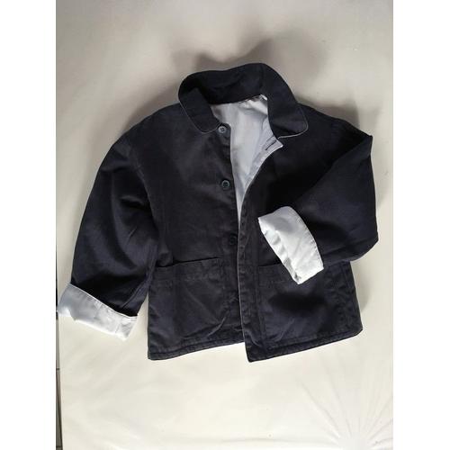 Veste Reversible Marine / Bleu Ciel " Jacadi " Taille 6/8 Ans Idée Cadeau