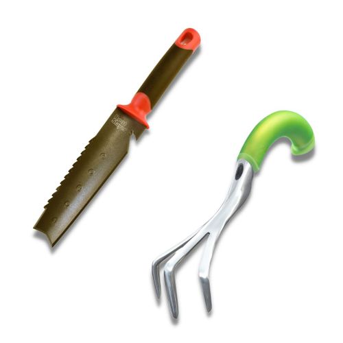 Venteo | Couteau de sol à main + Cultivateur manuel ergonomique | Outils multifonctions pour votre jardin | Jardinage | Coupe|racine | | Multicouleur