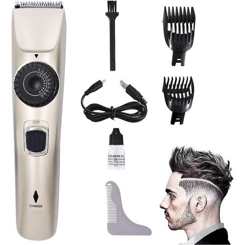 Tondeuse Cheveux Homme, Tondeuse Barbe Electriques, tondeuse à cheveux  rechargeable par USB sans fil pour hommes, utilisation par les enfants et  la famille avec 2 peignes de guidage réglables