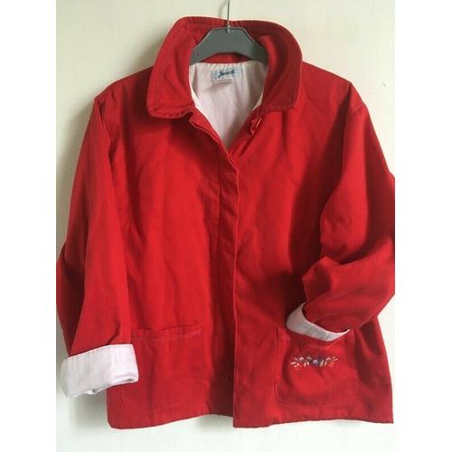 Jolie Veste Printemps Jacadi Rouge Doublee Taille 12 Ans Idée Cadeau