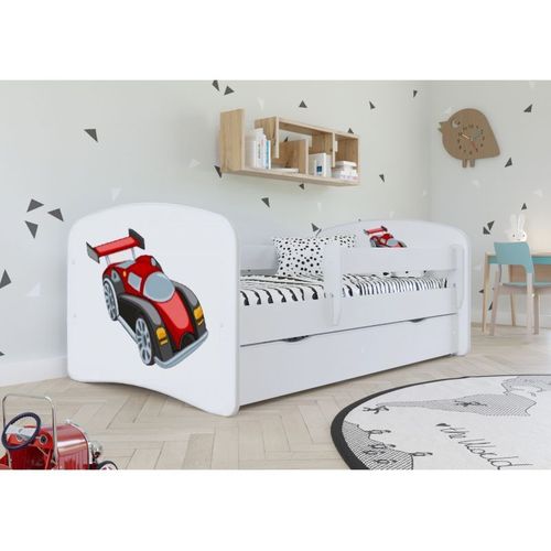 Lit Babydreams Bleu Voiture De Course Sans Tiroir Sans Matelas 160/80