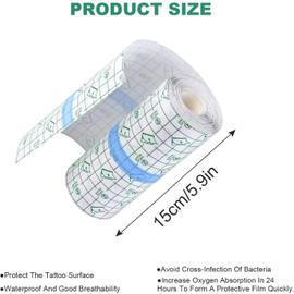 Transparent Pansement Bandage, 2 m x 15 cm, adhésif médical Bandaget ...