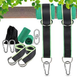 Ceinture De Hamac,avec Mousquetons Et Anneaux En D,50cm*25mm Sangle Balancoire Arbre, Kit De Sangles De Suspension D'arbre à Corde - Jardin