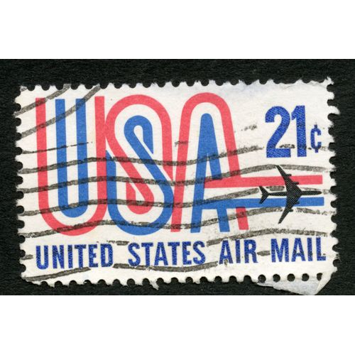 Timbre Oblitéré Usa, United States, Air Mail, 21 C