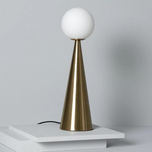 Lampe À Poser Métal Et Verre Hipias Doré