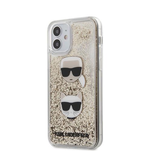 Karl Lagerfeld Liquid Glitter 2 Heads - Coque Pour Iphone 12 Mini (Or)