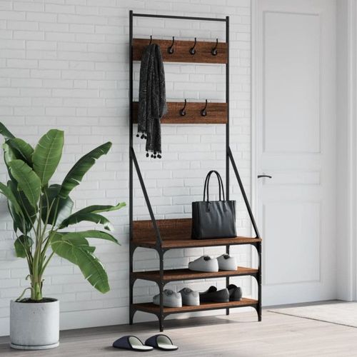 Vidaxl Porte-Vêtements Et Rangement Des Chaussures Chêne Marron