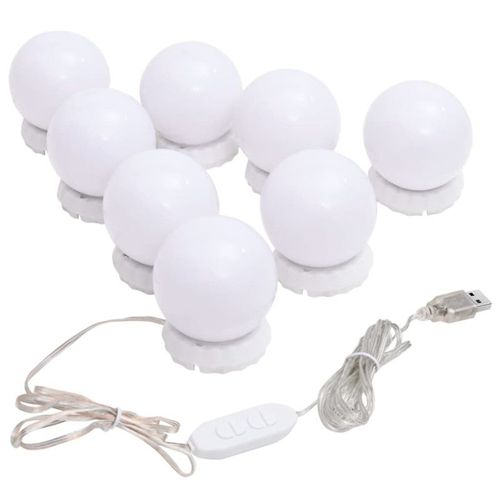 Lampe De Miroir Avec 8 Ampoules Led Blanc Chaud Et Blanc Froid