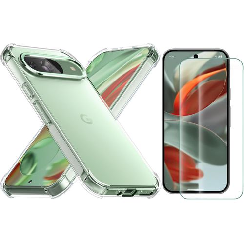Coque Silicone Transparente Angles Renforces + Verre Trempe Pour Google Pixel 9 / 9 Pro Little Boutik©