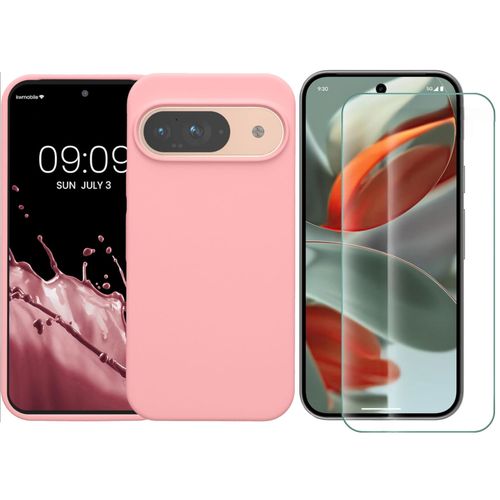 Coque Silicone Rose + Verre Trempe Pour Google Pixel 9 / Pixel 9 Pro Little Boutik©