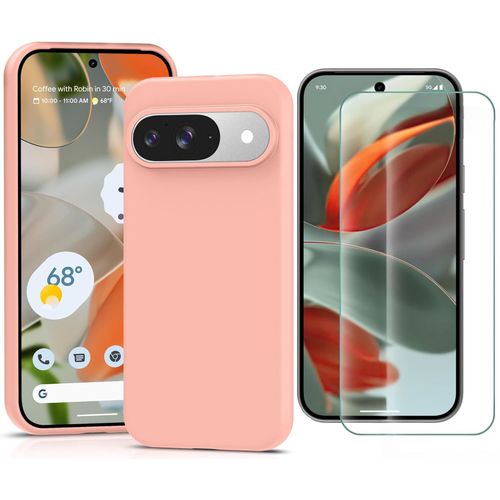 Coque Silicone Rose + Verre Trempe Pour Google Pixel 9 / 9 Pro Little Boutik©