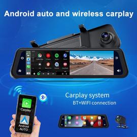 11,88 pouces Dash Cam pour voiture miroir affichage Dashcam Apple Carplay  écran voiture sans fil caméra arrière Android Auto rétroviseur