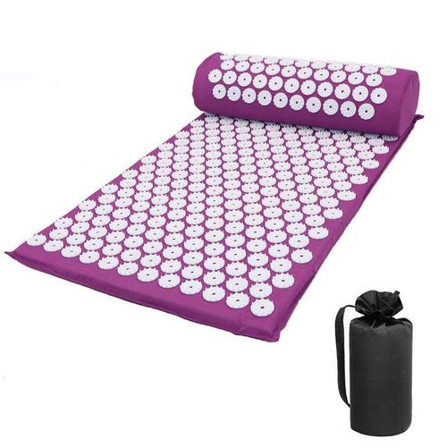 Couleur 2010-Taille Violette Tapis D'acupression Antidérapant, Coussin De Massage, Avec Pointes De Douleur, Fitness, Pilates, Exercice, Sac Cadeau, Applicateur