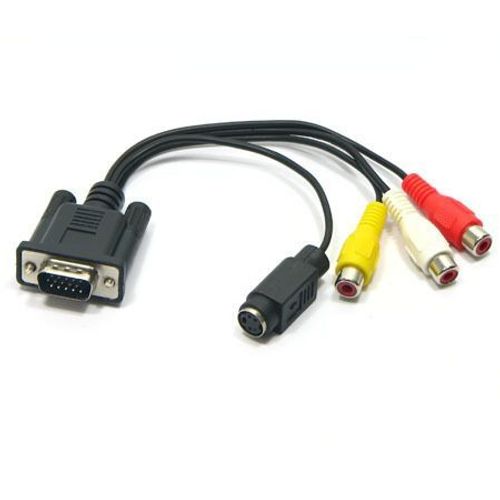 Cable adaptateur VGA vers sortie RCA S-Video PC TV