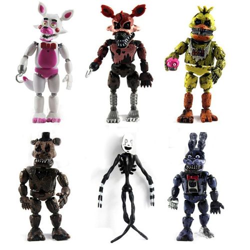 6pcs Fnaf Figurines D'action En Pvc Bonnie Foxy Toy Fazbear Bear Doll Model Toys