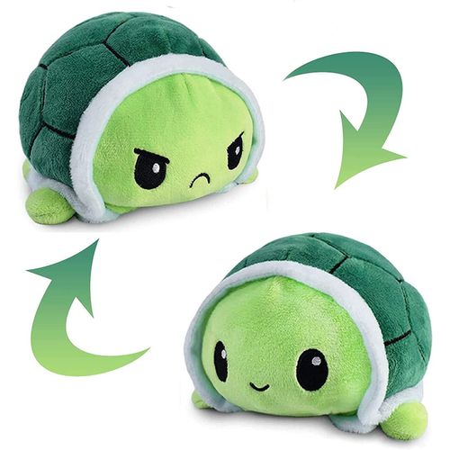 Poupée En Peluche Tortue À Double Face Tortue Tournée Sur Le Côté