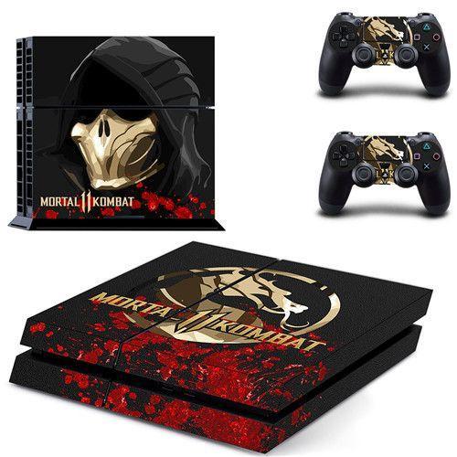 Mortal Kombat Autocollant En Vinyle Pour Console Sony Playstation 4 11 Ps4 2 Manettes