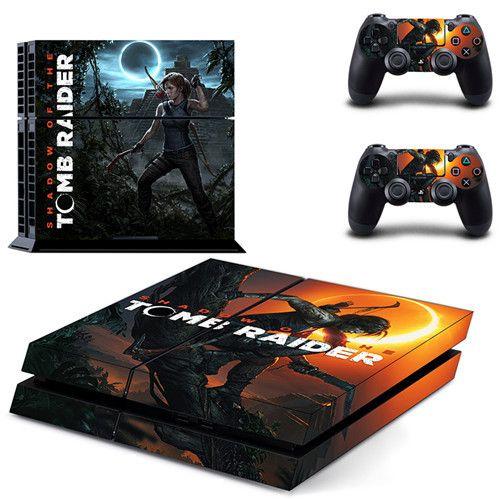 Autocollant Shadow Of The Tomb Raider Pour Console Sony Playstation 4 2 Manettes En Vinyle