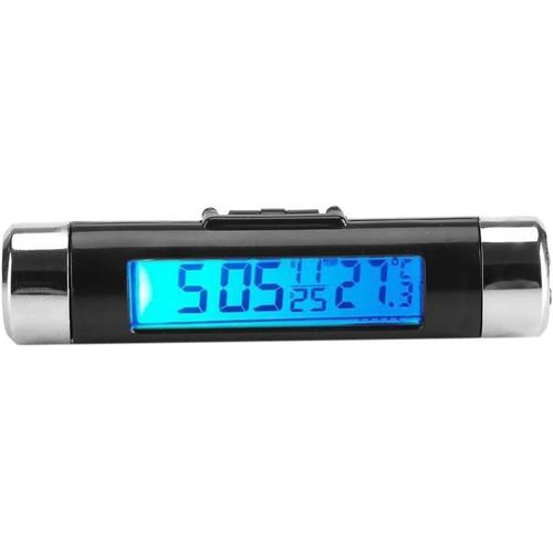 Voiture LCD Numérique Clip Thermomètre Horloge Numérique LED Horloge De  Voiture Thermomètre Véhicule Tableau De Bord Horloge