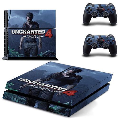 Uncharted 4 D'un Voleur Fin Ps4 Peau Autocollant Pour Sony Playstation 4 Console Et 2 Contrôleurs Ps4 Autocollant De Peau En Vinyle