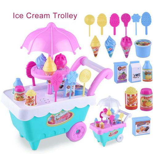 Chariot De Glaces Et Bonbons Pour Enfant, Expérience D'Éveil Précoce, Simulation De Shopping, Maison De Puzzle, Jouets Pour Fille