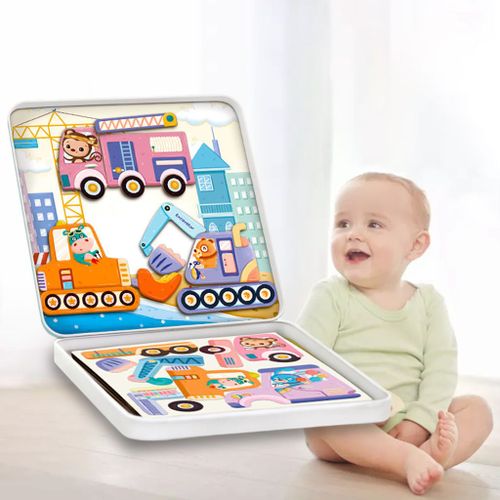 Puzzle Magnétique De Dessin Animé Pour Filles Et Garçons, Ensemble De Cartes Pour Anniversaire, Maison De Jeu