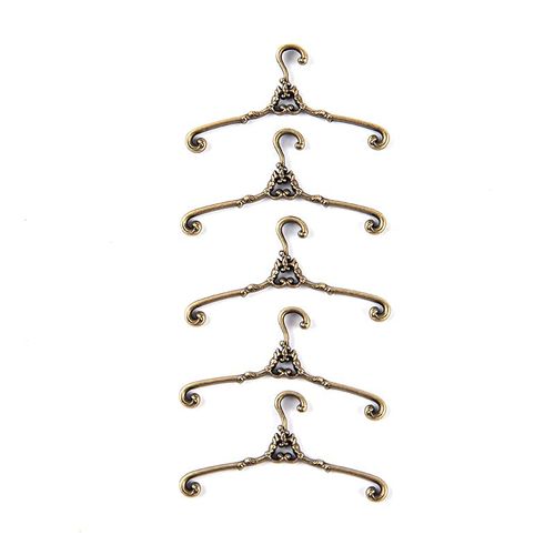 Cintres miniatures 1:12 pour maison de poupée, accessoires de décoration pour chambre à coucher, garde-robe, cadeau, 5 pièces