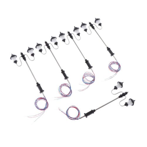 Lot De 5 Lampes De Train De Chemin De Fer Miniatures, Lampadaires Led, Échelle Ho, 7cm, 3v