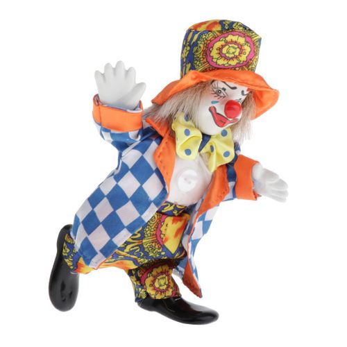 Poupée Clown Debout En Porcelaine De 6.3 Pouces, Poupée Harlekin Avec Costume Coloré Pour Noël, Jouets Pour Enfants, Cadeau