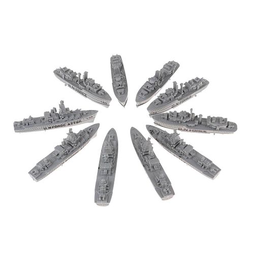 Simulation De Navire De Guerre, 10 Pièces, Modèle Militaire Statique, Accessoires De Bricolage, Jouets Pour Enfants Gris
