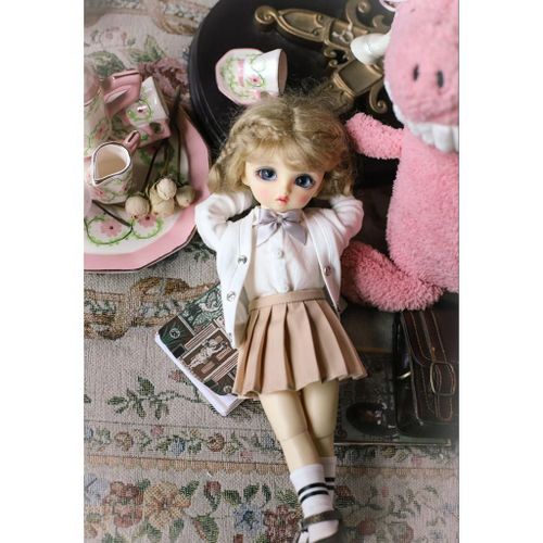Poupée D'Uniforme Scolaire, Accessoire Avec N¿Ud Papillon Et Cravate Pour 1/6 Poupées Blythe Bjd