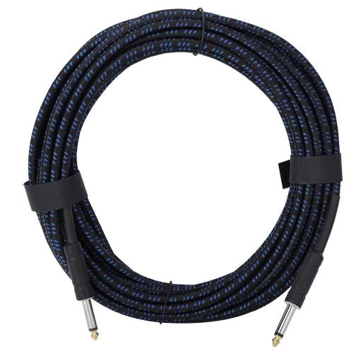 Guitare Électrique Universelle De 32 Pieds Pour Basse Corde De Cordon De Piano Câble Audio (Bleu + Noir)