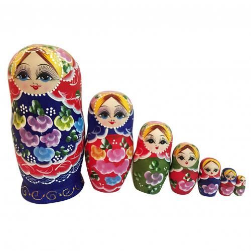 Poupées Emboîtables À Fleurs Pour Fille, Jouets Pour Enfants, Puzzle, Décoration De La Maison, Cadeau D'Anniversaire, De Noël Et Du Nouvel An, 7 Pièces/Ensemble