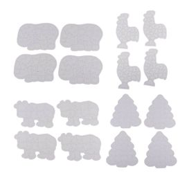 Puzzle Vierge Pour Enfants, 4 Pièces, Peinture Artistique, Quatre Formes-Vache, Éléphant, Arbre