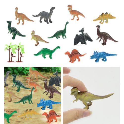 Jouets De Dinosaures En Plastique Souple, 14 Pièces, Modèle De Simulation, Cadeaux D'Anniversaire Pour Enfants