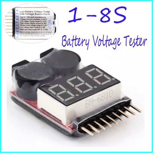 Testeur De Tension De Batterie 2 En 1, Pour 1-8s Lipo/Li-Ion/Fe Rc, Hélicoptère, Avion, Bateau, Etc.