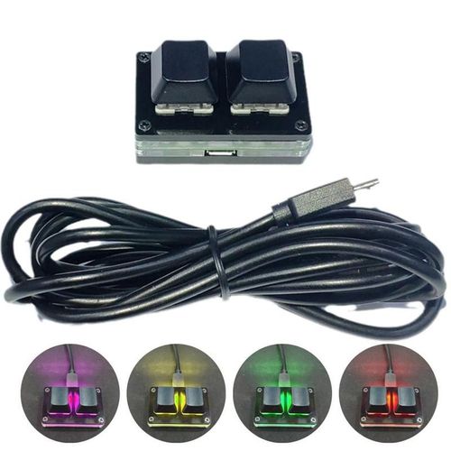 Mini-clavier de jeu RGB à 2 touches, avec Macro-programmation, dessin, interrupteur rouge, personnalisé, L3A5