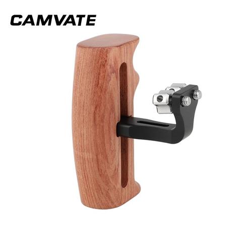Poignée latérale en bois avec connexion à vis à pouce de 1/4 à 20 pouces pour plate-forme de Cage de caméra DSLR/Cage vidéo DV/plate-forme de caméra rouge