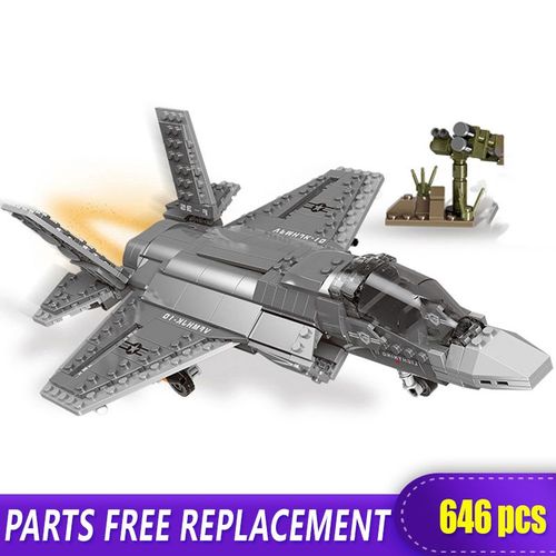 Jeu De Blocs De Construction De Chasseur Militaire F35, 06026, Ensemble De Briques De Modèle D'Hélicoptère À Monter Soi-Même, Jouets Éducatifs Pour Enfants, Kits Moc