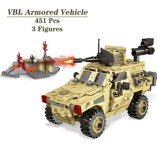 Jouets En Briques Moc Série Militaire, Armes Ww2 Type Vbl, Véhicule Blindé, Camion, Modèle De Voiture, Blocs De Construction Avec Figurines, Cadeau Pour Enfant