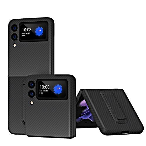 Coque De Téléphone Ultrafine En Fiber D'Aramide Avec Support Pliable, Étui Mat Pour Samsung Galaxy Z Flip 3 5g, Nouveau