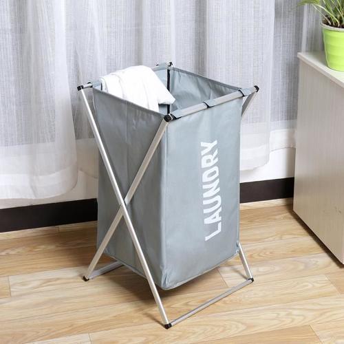 Neufu 1-Grille Panier À Linge Sac Corbeille Blanchisserie Vêtement Lavage Pliable Gris