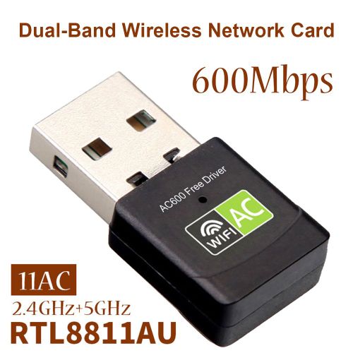 Adaptateur Wifi Usb 600m Double Bande 2.4ghz 5ghz, Carte Réseau Sans Fil, Dongle Récepteur D'Antenne Pour Ordinateur De Bureau, Pour Xp Vista Win10