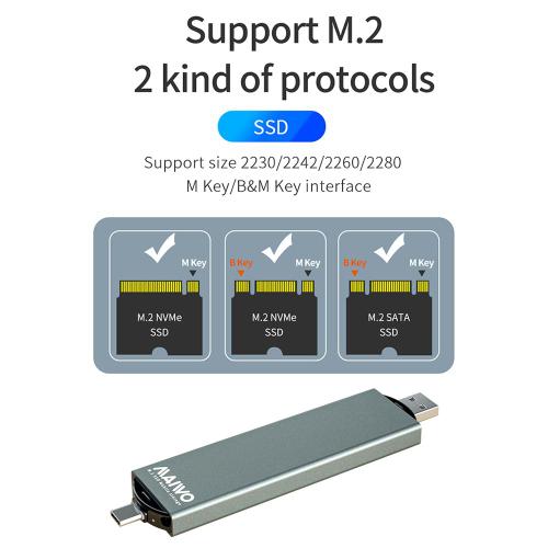 Achat boitier USB 3.2 SSD M.2 NVMe