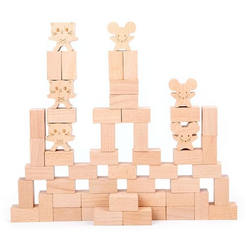 Jeu De Chat Et Souris En Bois, Tour À Blocs Empilables Sensoriels, Équilibre Pour Enfants, Adultes, Filles Et Garçons