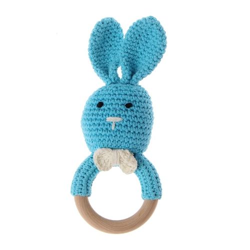 Anneau De Dentition En Bois Pour Bébé Lapin, Jouet Sensoriel Pour Nouveau-Né, Cadeau De Douche