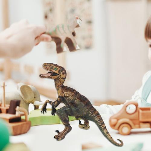 Figurine De Dinosaure Réaliste De 5 Pouces, Figurine De Jurassic Velociraptor, Jouet Interactif De Bureau, Garniture De Gâteau