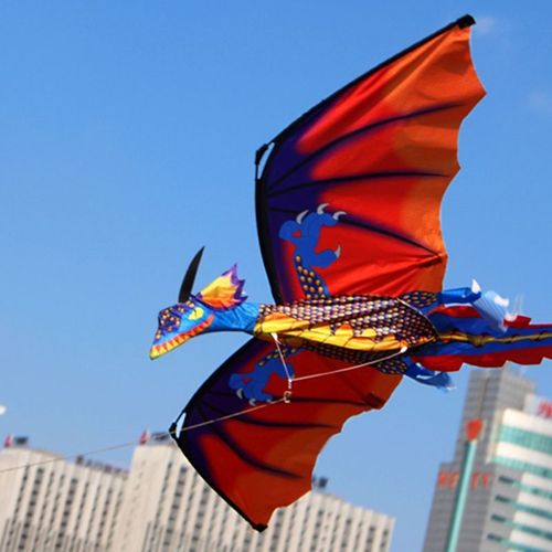 Cerf-Volant Dragon 3d Avec Queue Pour Adultes, Volant En Plein Air, Ligne De 100m