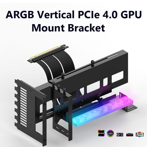 Support de montage Vertical pour carte graphique lumière RGB câble  adaptateur PCI-E 4.0x16 pour boîtier ATX accessoires d'ordinateur